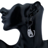 Hollow Dangling Cat Earrings