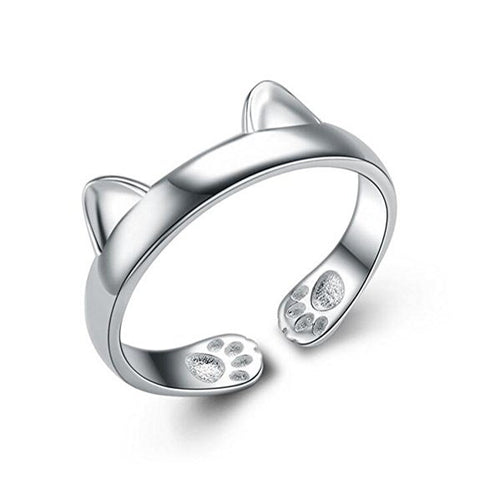 Sterling Silver Cat Ring with opening